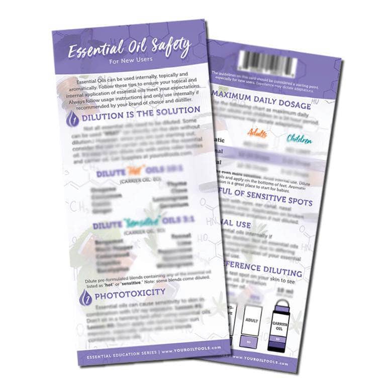 Essential Oil Safety Education Card Media Your Oil Tools 