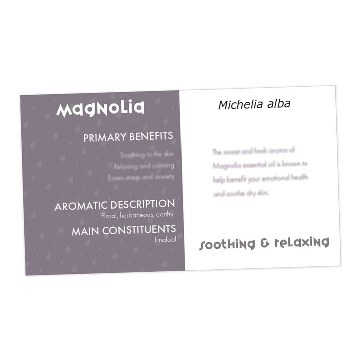 Magnolia Essential Oil Cards (Pack of 10) Media Your Oil Tools 