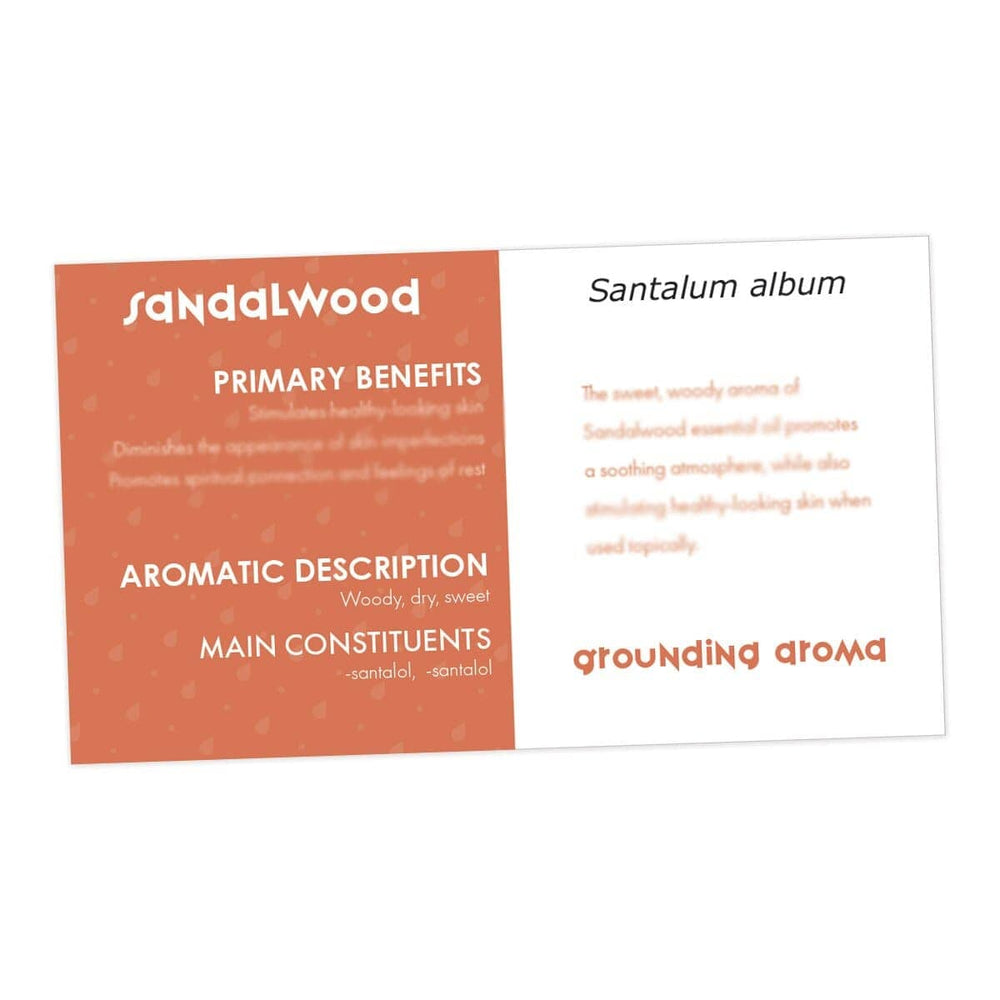 Sandalwood Essential Oil Cards (Pack of 10) Media Your Oil Tools 