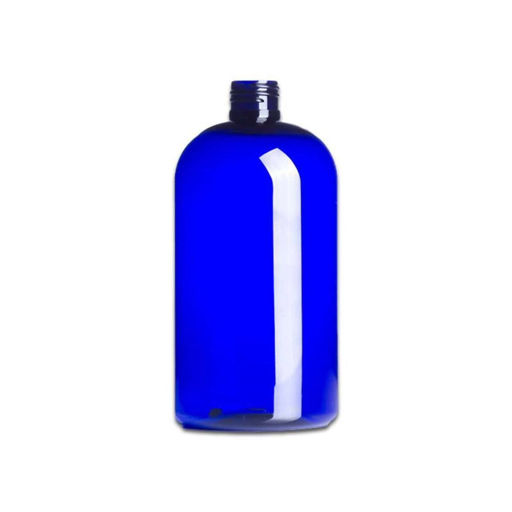 16 oz Blue PET Plastic Boston Round Bottle (Caps NOT Included) Plastic Bottles Your Oil Tools 