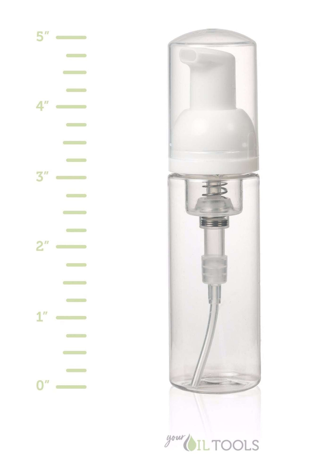 1.7 oz Clear Plastic Bottle w/ White Foaming Pump Top Plastic Foaming Bottles Your Oil Tools 