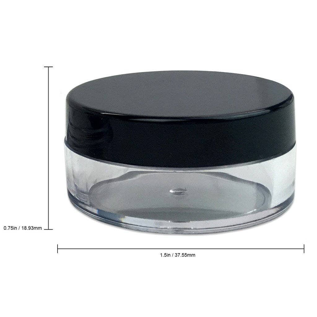 10 ml Clear Plastic Jar w/ Black Cap Plastic Jars Your Oil Tools 