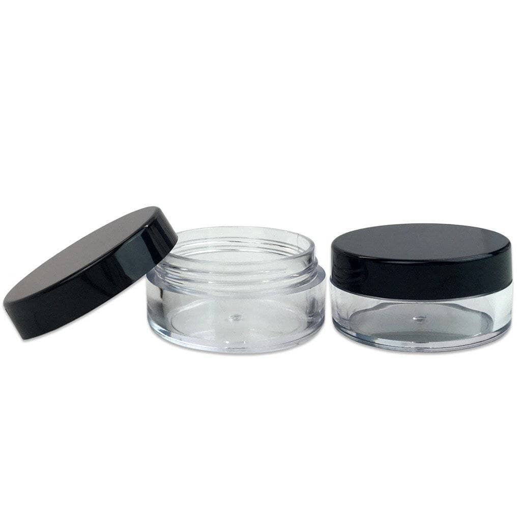 10 ml Clear Plastic Jar w/ Black Cap Plastic Jars Your Oil Tools 