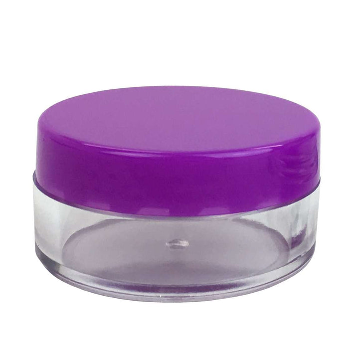 10 ml Clear Plastic Jar w/ Purple Cap Plastic Jars Your Oil Tools 