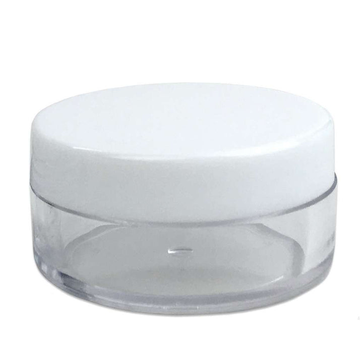 10 ml Clear Plastic Jar w/ White Cap Plastic Jars Your Oil Tools 