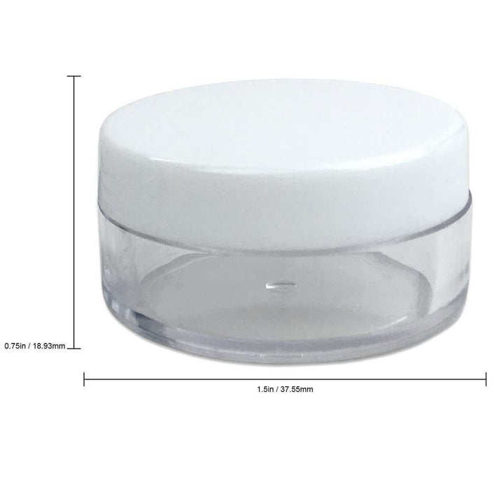 10 ml Clear Plastic Jar w/ White Cap Plastic Jars Your Oil Tools 