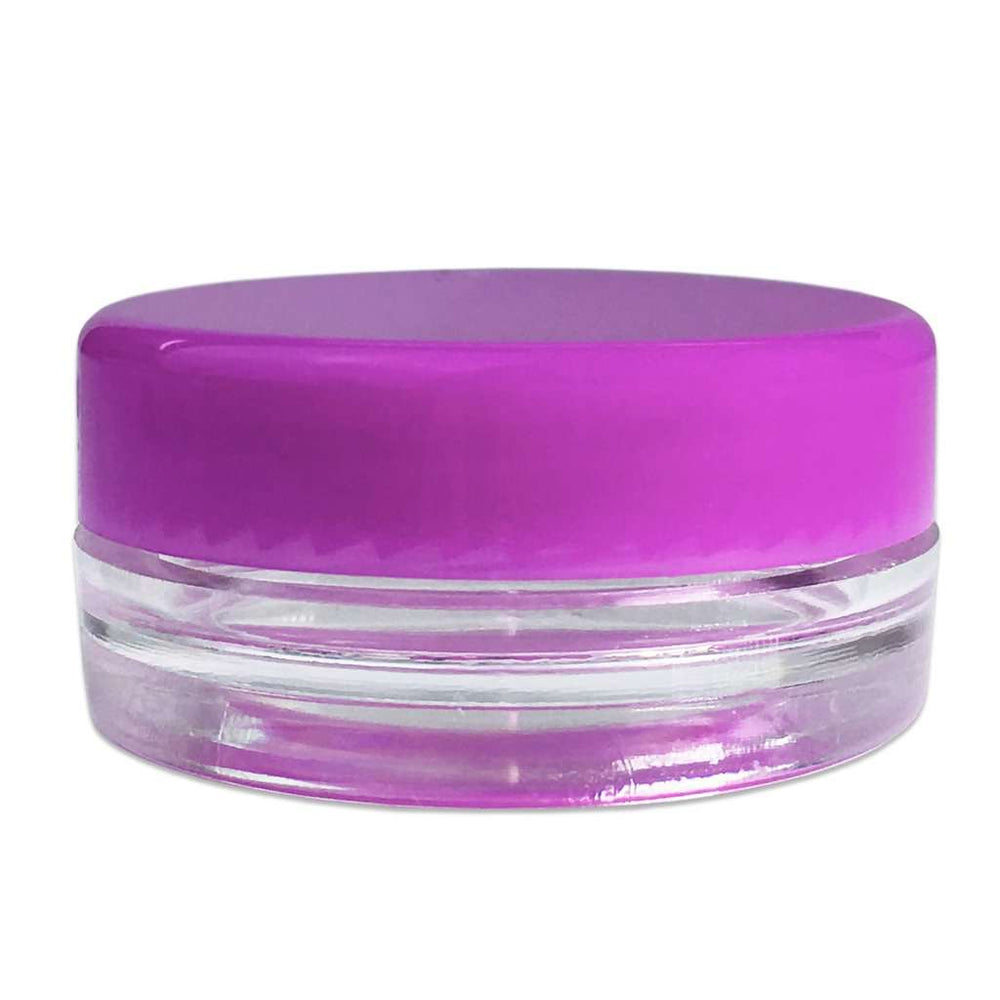 3 ml Clear PET Plastic Jar w/ Purple Cap Plastic Jars Your Oil Tools 
