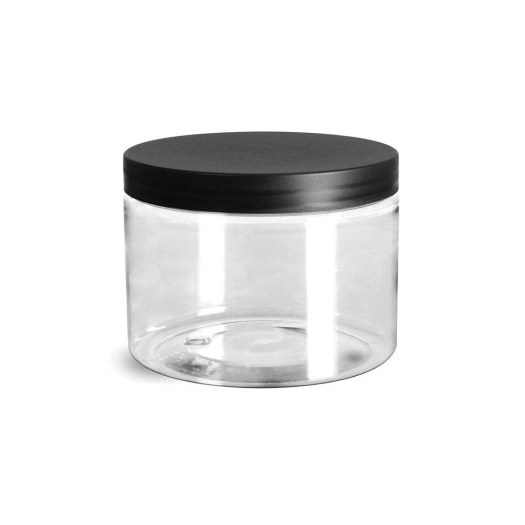 16 oz Clear Plastic Jar w/ Black Cap – Your Oil Tools