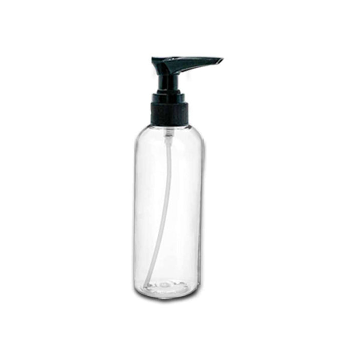 1 oz Clear PET Plastic Cosmo Bottle w/ Black Pump Top Plastic Lotion Bottles Your Oil Tools 