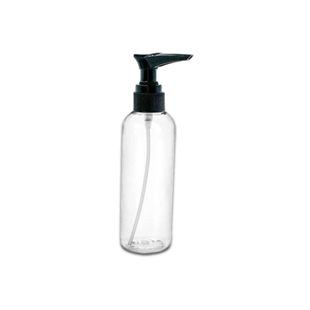 2 oz Clear PET Plastic Cosmo Bottle w/ Black Pump Top Plastic Lotion Bottles Your Oil Tools 