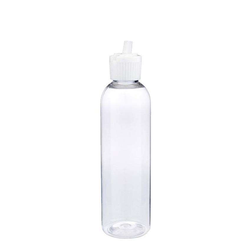 2 oz Clear PET Plastic Cosmo Bottle w/ White Flip Top Plastic Lotion Bottles Your Oil Tools 