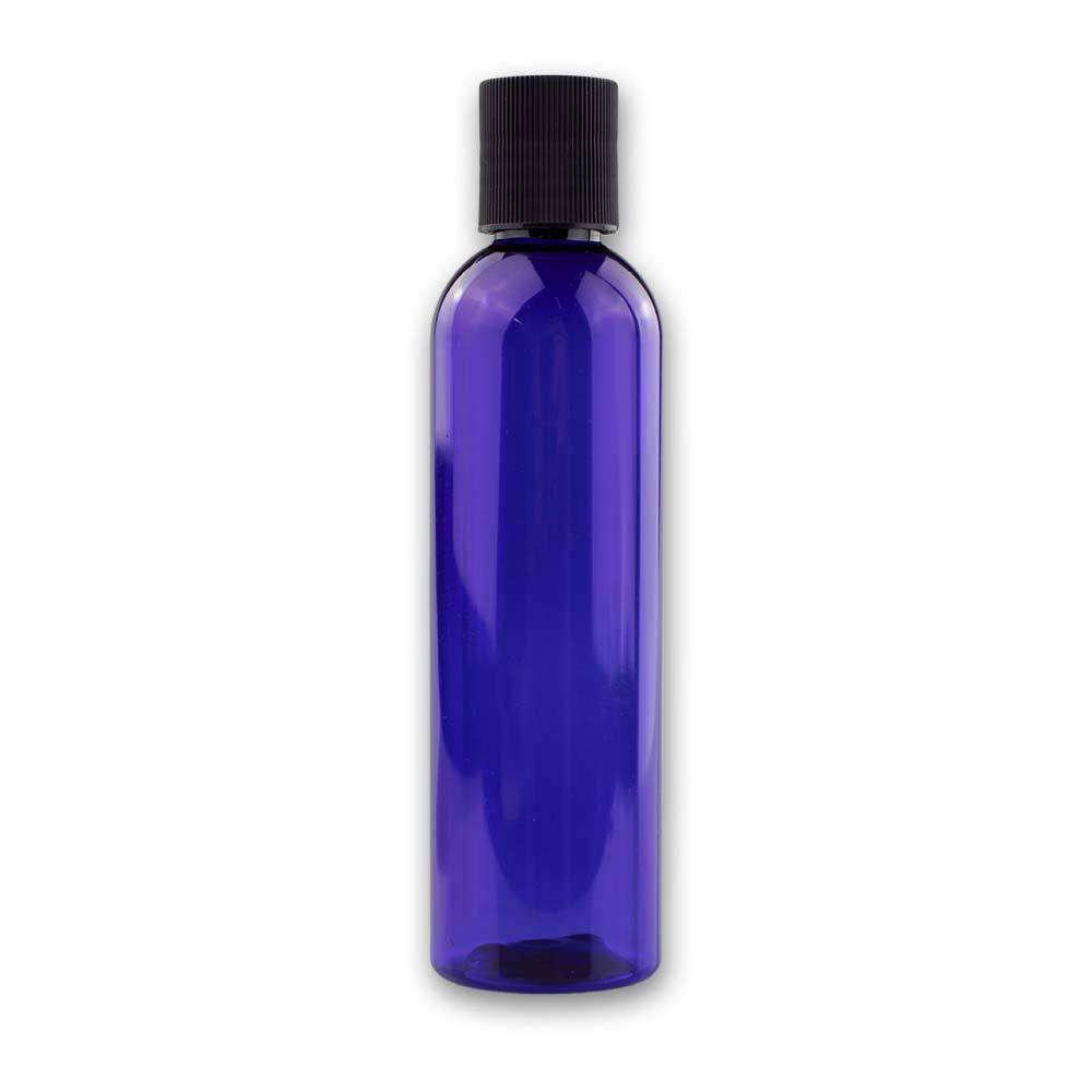 4 oz Blue PET Plastic Cosmo Bottle w/ Black Disc Top Plastic Lotion Bottles Your Oil Tools 