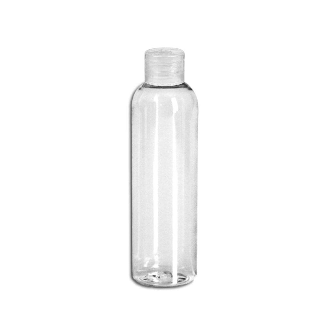 4 oz Clear PET Plastic Cosmo Bottle w/ Clear Flip Top Plastic Lotion Bottles Your Oil Tools 