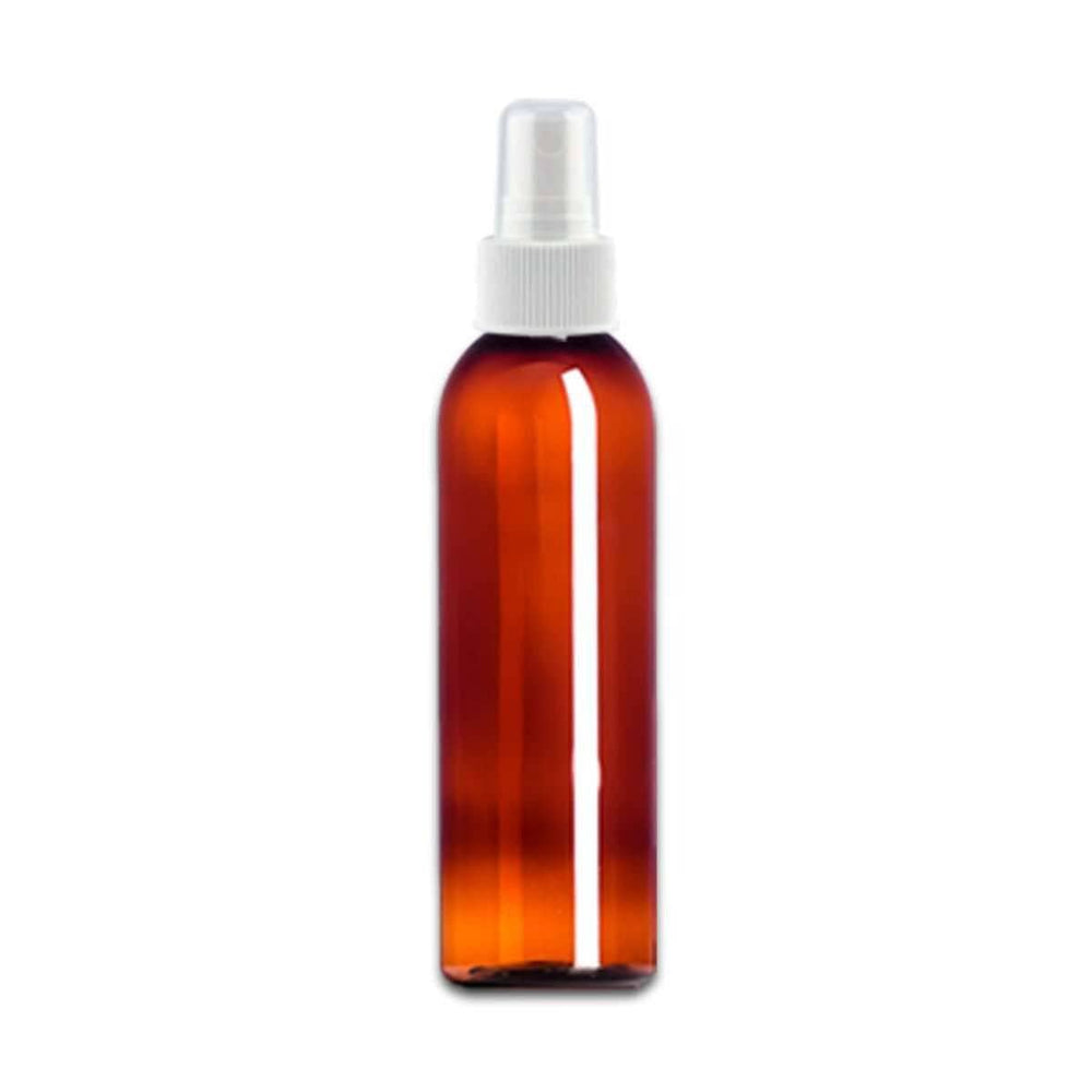 4 oz Amber PET Plastic Cosmo Bottle w/ White Fine Mist Top Plastic Spray Bottle Your Oil Tools 