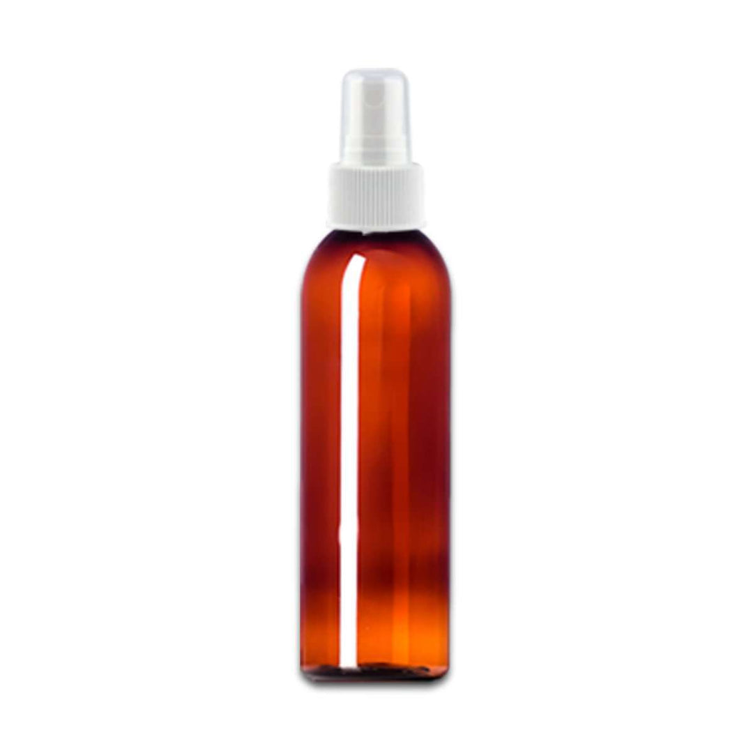 4 oz Amber PET Plastic Cosmo Bottle w/ White Fine Mist Top Plastic Spray Bottle Your Oil Tools 