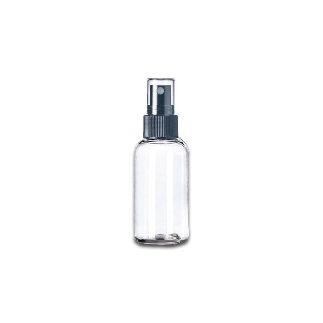 1 oz Clear PET Plastic Boston Round Bottle w/ Black Fine Mist Top Plastic Spray Bottles Your Oil Tools 