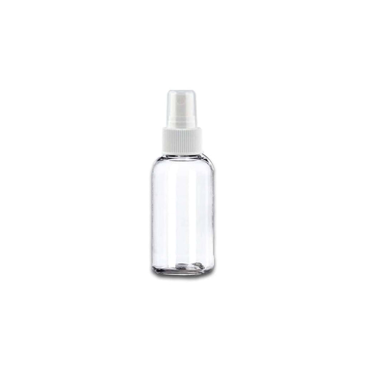 1 oz Clear PET Plastic Boston Round Bottle w/ White Fine Mist Top Plastic Spray Bottles Your Oil Tools 
