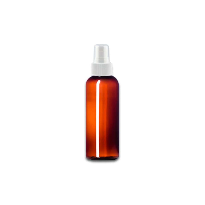 2 oz Amber PET Plastic Cosmo Bottle w/ White Fine Mist Top Plastic Spray Bottles Your Oil Tools 