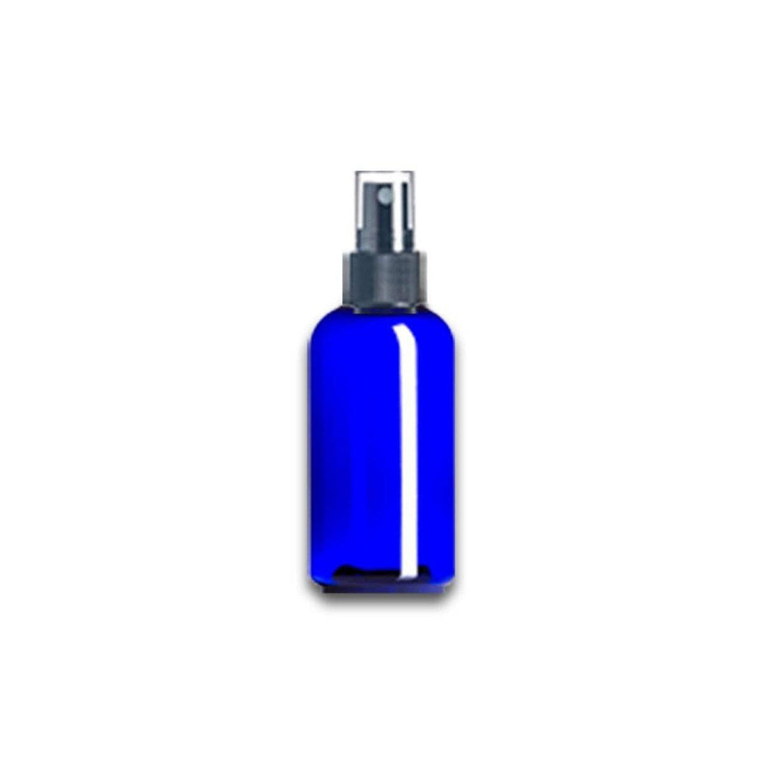 2 oz Blue PET Plastic Boston Round Bottle w/ Black Fine Mist Top Plastic Spray Bottles Your Oil Tools 