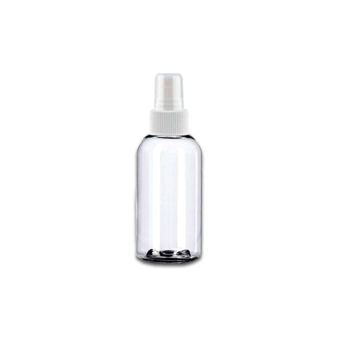 2 oz Clear PET Plastic Boston Round Bottle w/ White Fine Mist Top Plastic Spray Bottles Your Oil Tools 