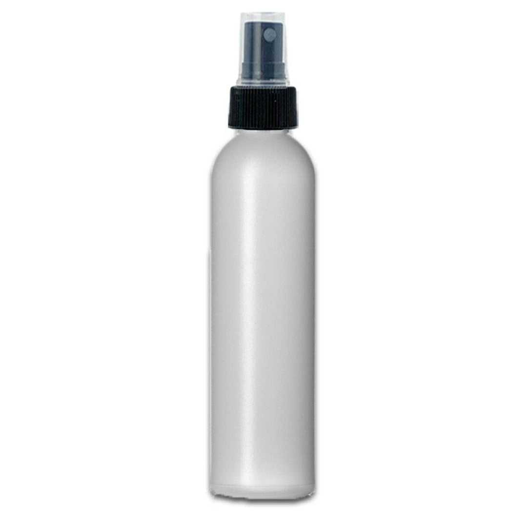 8 oz Natural-Colored HDPE Plastic Cosmo Bottle w/ Black Fine Mist Top Plastic Spray Bottles Your Oil Tools 