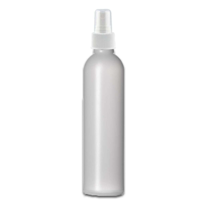 8 oz Natural-Colored HDPE Plastic Cosmo Bottle w/ White Fine Mist Top Plastic Spray Bottles Your Oil Tools 