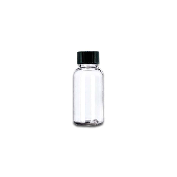 1 oz Clear PET Plastic Boston Round Bottle w/ Storage Cap Plastic Storage Bottles Your Oil Tools 