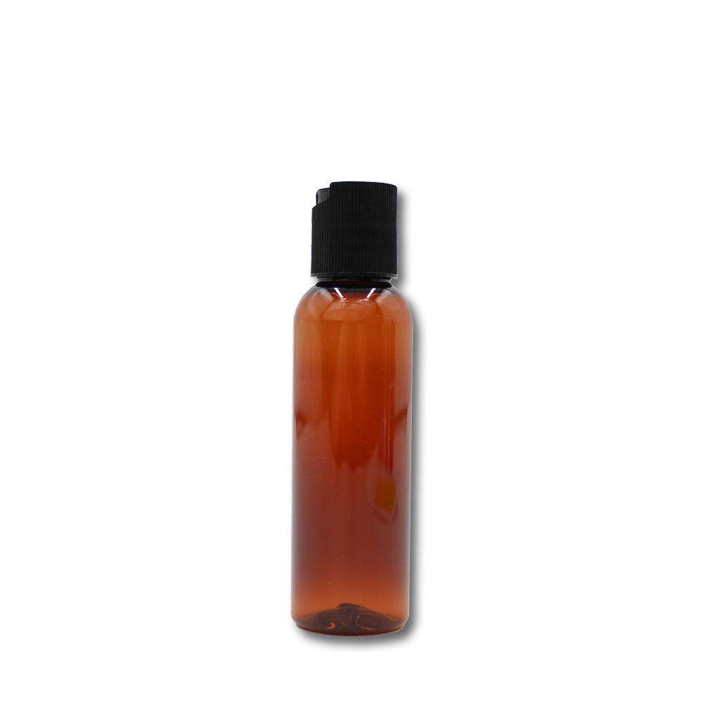 2 oz Amber PET Plastic Cosmo Bottle w/ Black Disc Top Plastic Storage Bottles Your Oil Tools 