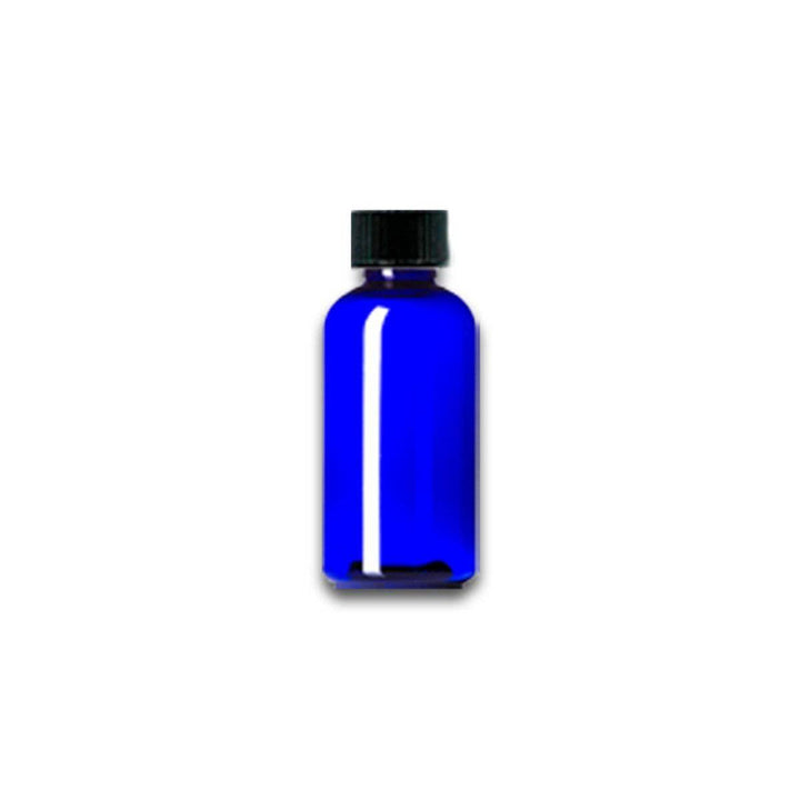 2 oz Blue PET Plastic Boston Round Bottle w/ Storage Cap Plastic Storage Bottles Your Oil Tools 