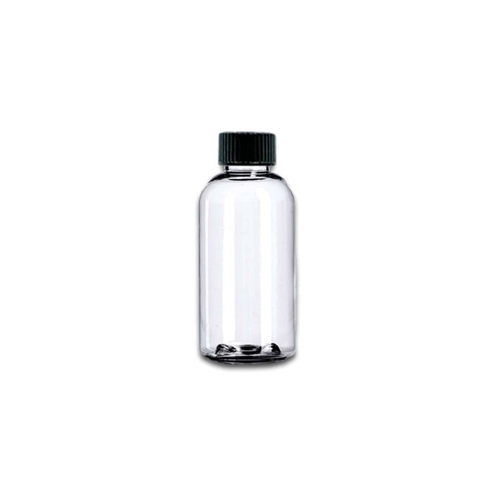 2 oz Clear PET Plastic Boston Round Bottle w/ Storage Cap Plastic Storage Bottles Your Oil Tools 
