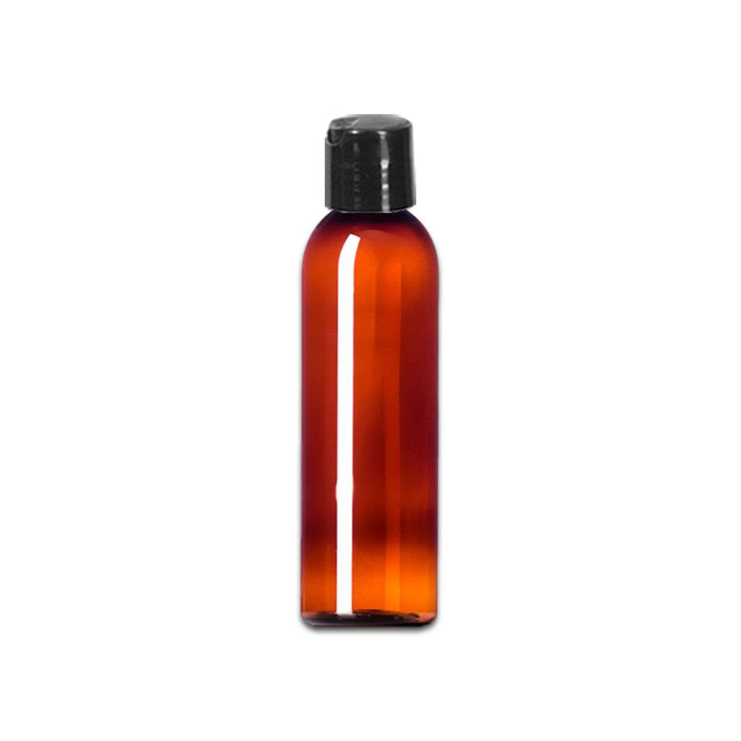 4 oz Amber PET Plastic Cosmo Bottle w/ Black Disc Top Plastic Storage Bottles Your Oil Tools 