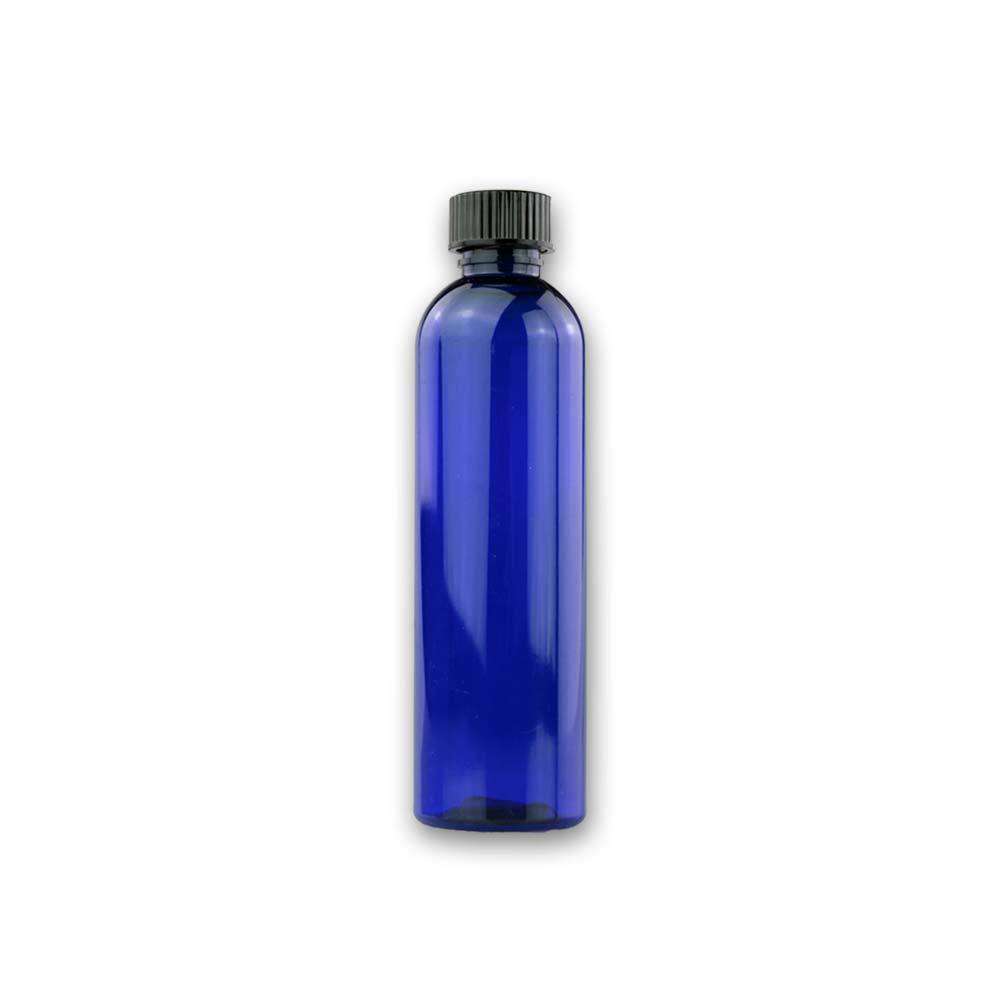 4 oz Blue PET Plastic Cosmo Bottle w/ Black Storage Cap – Your Oil