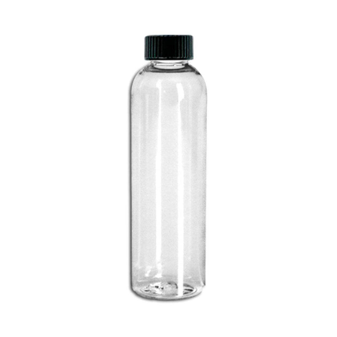 4 oz Clear PET Plastic Cosmo Bottle w/ Black Storage Cap Plastic Storage Bottles Your Oil Tools 