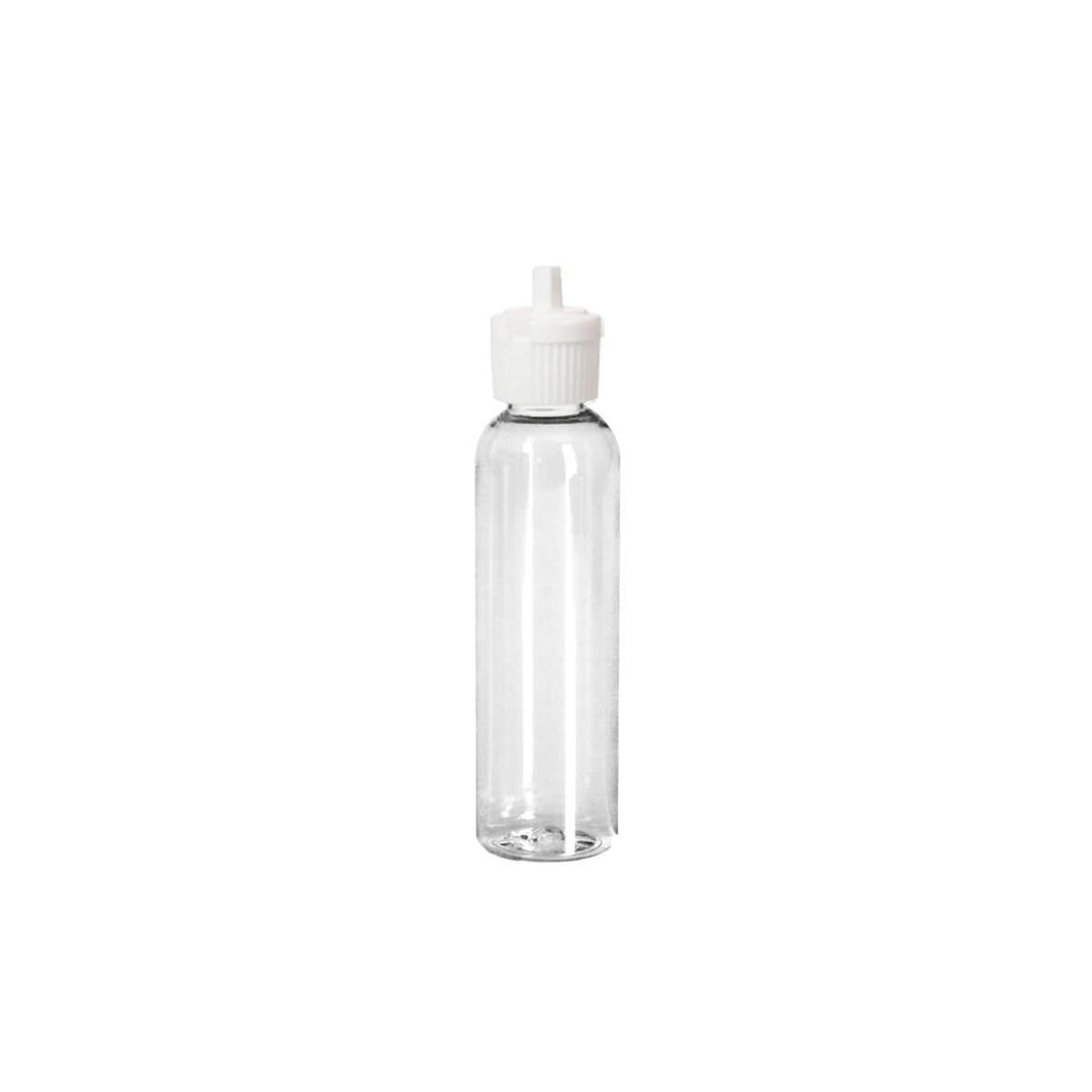 4 oz Clear PET Plastic Cosmo Bottle w/ White Flip Top Plastic Storage Bottles Your Oil Tools 