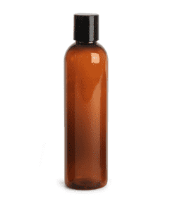8 oz Amber PET Plastic Cosmo Bottle w/ Black Disc Top Plastic Storage Bottles Your Oil Tools 