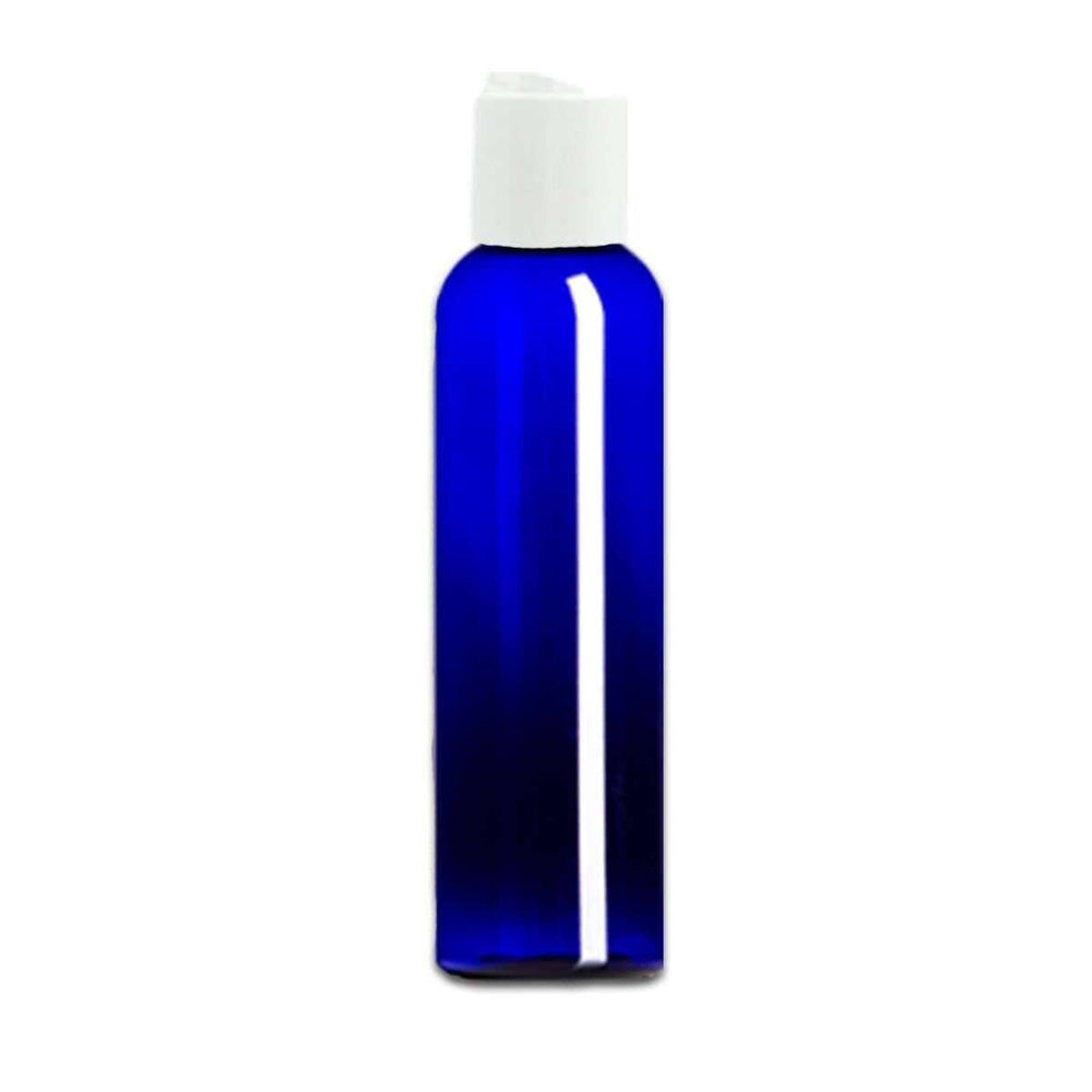 8 oz Blue PET Plastic Cosmo Bottle w/ White Disc Top Plastic Storage Bottles Your Oil Tools 