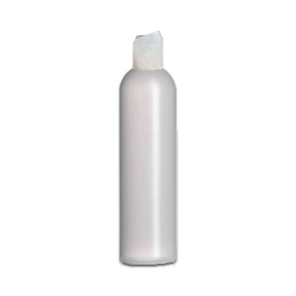 8 oz Natural-Colored HDPE Plastic Cosmo Bottle w/ Natural Polypropylene Ribbed Disc Top Plastic Storage Bottles Your Oil Tools 