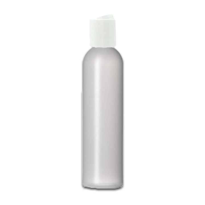 8 oz Natural-Colored HDPE Plastic Cosmo Bottle w/ White Disc Top Plastic Storage Bottles Your Oil Tools 