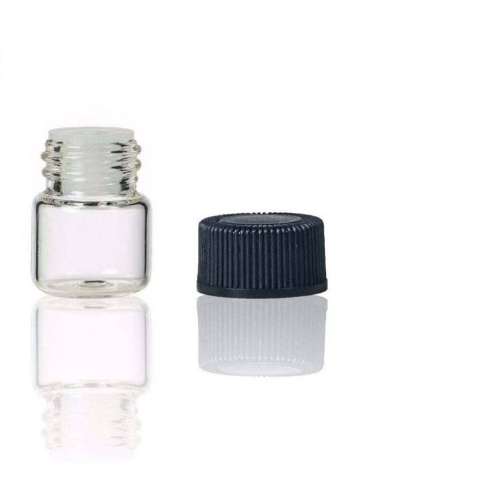 1 ml Clear Glass Vial w/ Orifice Reducer & Black Cap (Flat of 144) Sample Bottles Your Oil Tools 