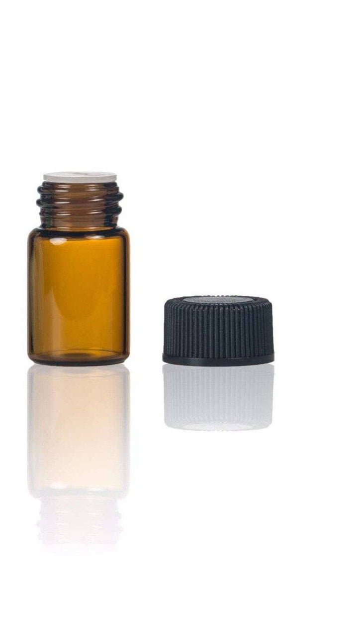 2 ml Amber Glass Vial w/ Orifice Reducer & Black Cap (Flat of 144) Sample Bottles Your Oil Tools 